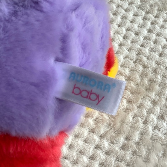 Aurora Baby Plush Rainbow Multi Coloured ABC Musical Elephant Stuffed Animal Toy - Picture 7 of 11